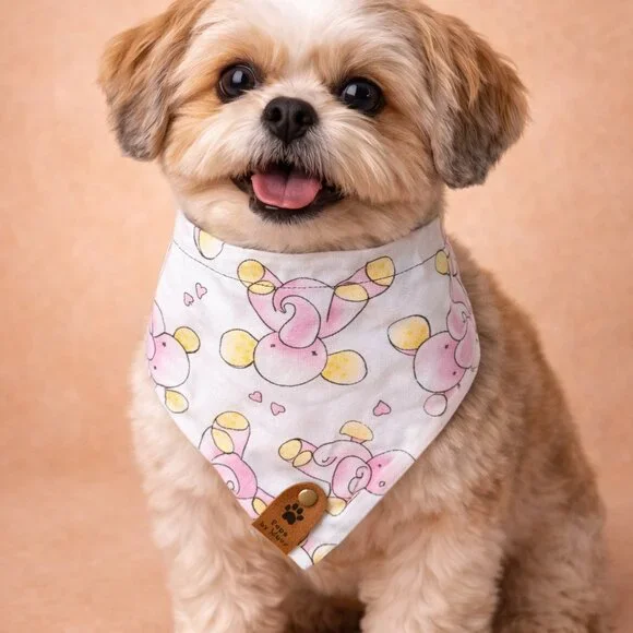 Reversible Dog & Cat Bandana | 100% Cotton | Handmade | 12" Neck | Gift‑Ready - Picture 3 of 5